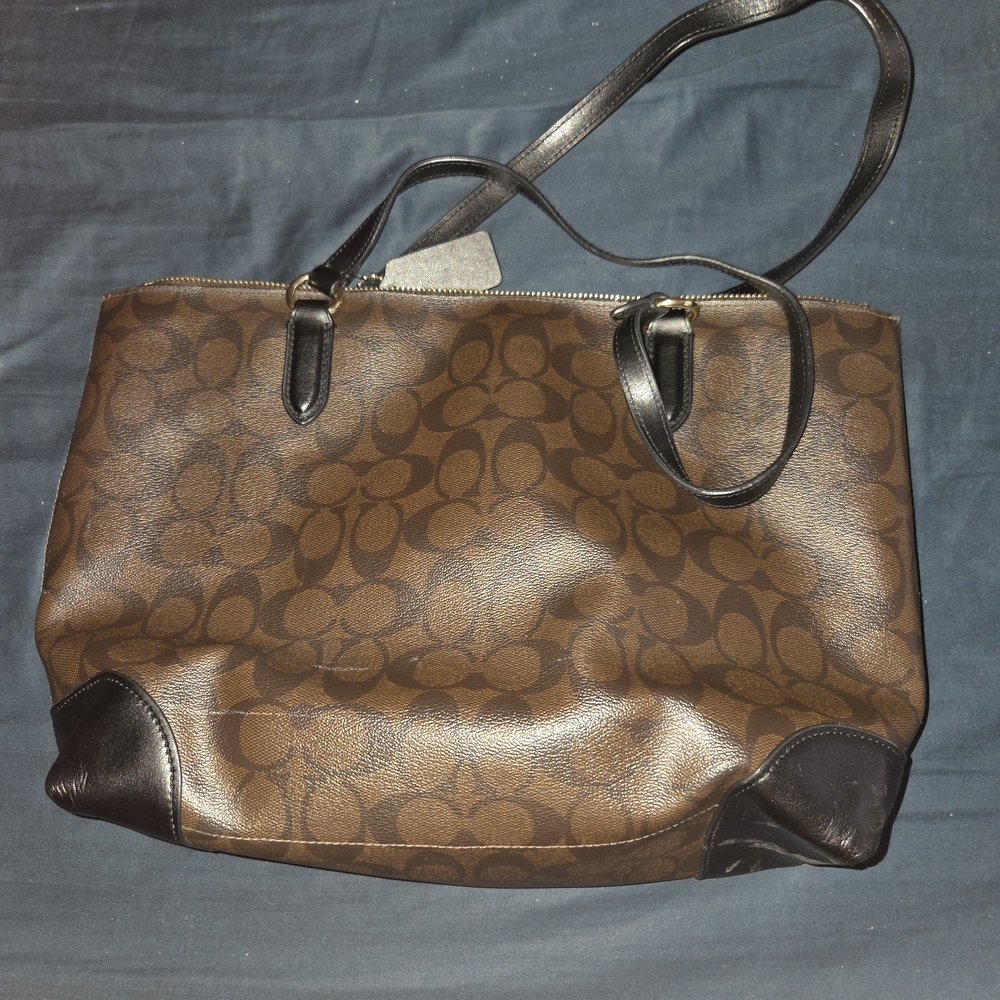 Coach Brown and Black Women's Tote Bag - Picture 2 of 14